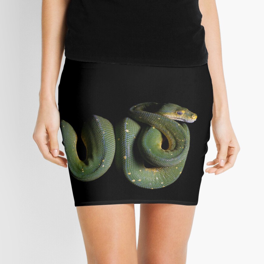 green snake mini skirt