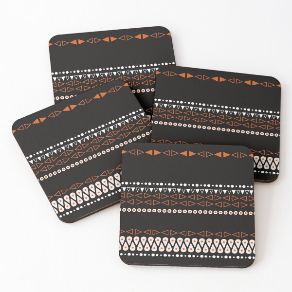 Item preview, Boho orange, black&white tribal minimalistic pattern designed and sold by BrankaPD.