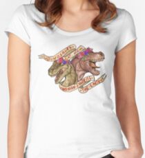Frau erbt die Erde Tailliertes Rundhals-Shirt