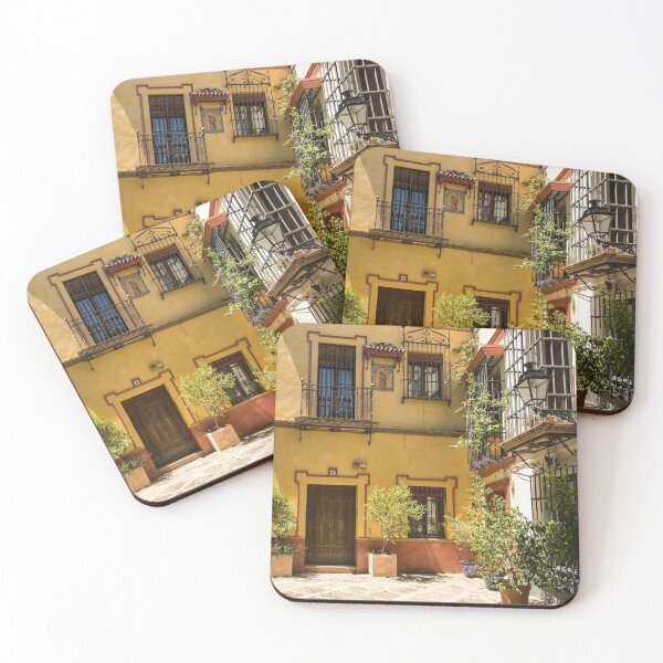 Item preview, Gallivanting Around Seville is Pure Charm - Andalusian Houses in White and Cyber Yellow designed and sold by Georgia Mizuleva.