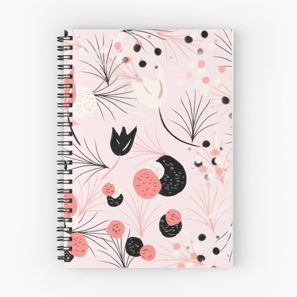 Item preview, Black - Pink - White Abstract Circles and Tulip Flower Pattern designed and sold by DexDesign.