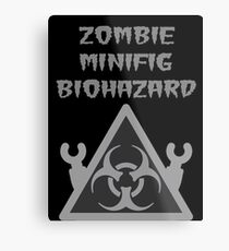 ZOMBIE MINIFIG BIOHAZARD Metal Print