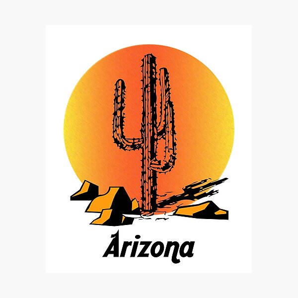 Arizona Cactus Succulent Vintage Usa States Photographic Prints | Redbubble