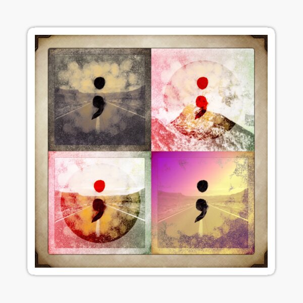 Semicolon poster Sticker