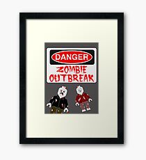 DANGER ZOMBIE OUTBREAK Framed Print