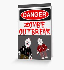 DANGER ZOMBIE OUTBREAK Greeting Card