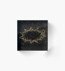 Comic blast blast effect golden ornament Gold Acrylic Block