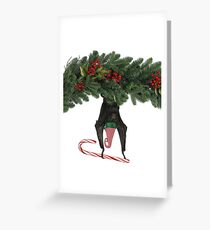 Batzilla Bat Hangs in there for the Holidaze Greeting Card
