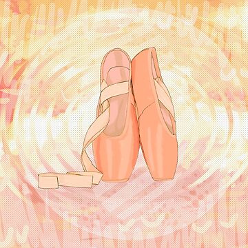 Pointe shoes peach for cute ballerina | Sticker