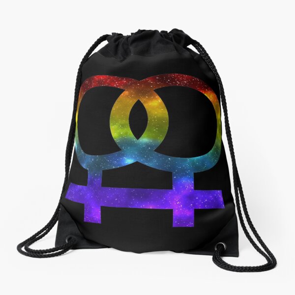 Lesbian Galaxy Symbol Drawstring Bag