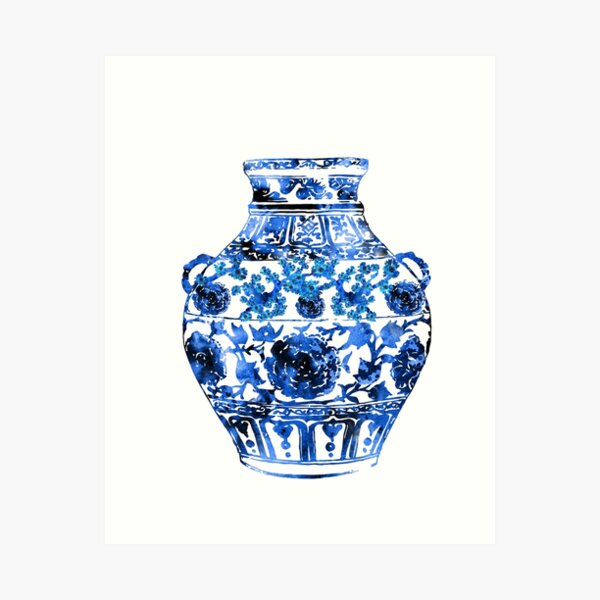 Item preview, Ginger Jar, Blue and White China Vase, Ginger Jar Ming Vase designed and sold by Rosaliartbook.
