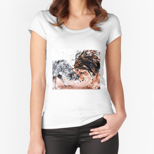 Loup et lion "Pacte d'alliance" T-shirt échancré