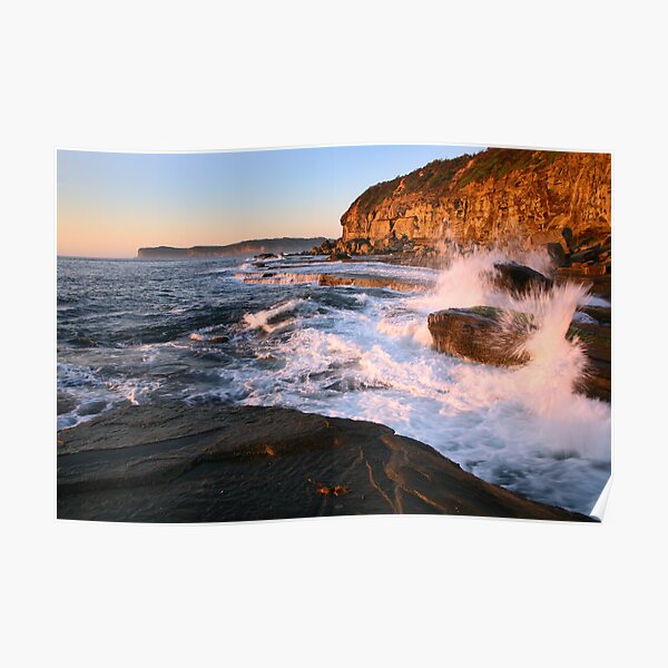 Terrigal Cliffs Assaulted, NSW, Australia Poster