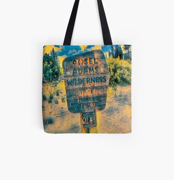 Ansel Adams Wilderness Area (Blue/Yellow Theme) All Over Print Tote Bag