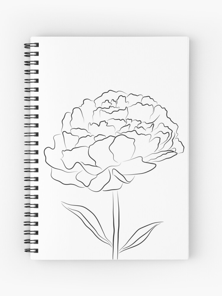 Simple Line Art Drawings of Flowers in Black and White Spiral