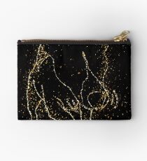 Dog funny playful golden ornament Gold Studio Pouch