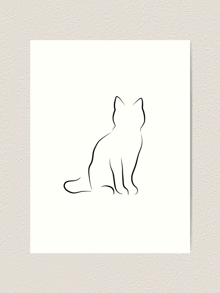 Continuous one line drawing of two cats in minimalism style. Cute