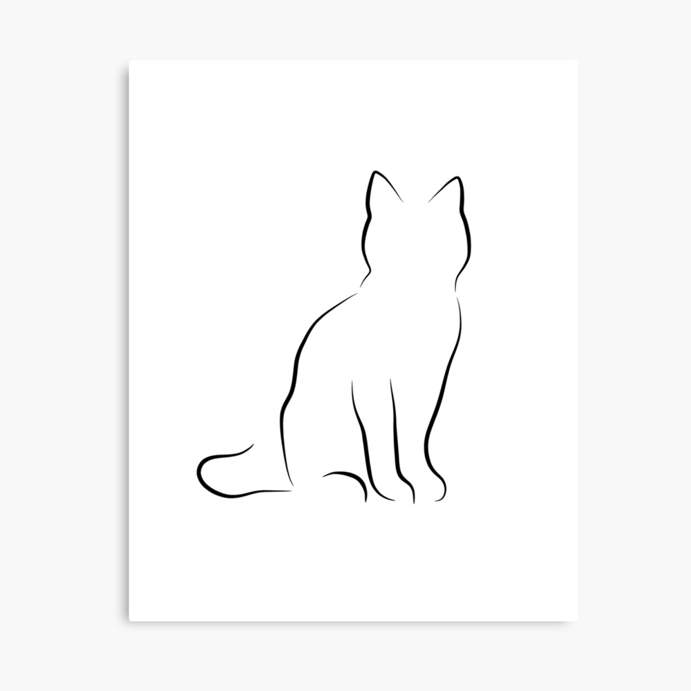 Impression Photo Dessin De Chat Art Ligne Minimaliste Par Odyanne Redbubble