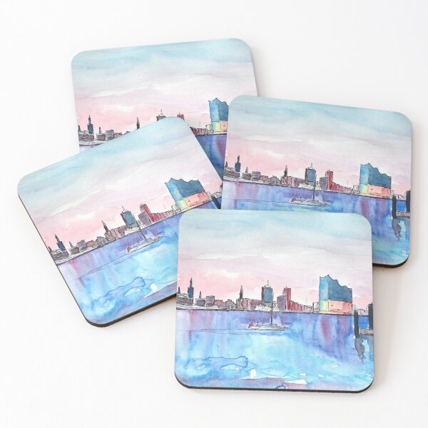 Item preview, Hamburg Harbour Skyline And Elbe Philharmonic Hall designed and sold by artshop77.