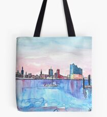 Hamburg Harbour Skyline And Elbe Philharmonic Hall Tote Bag