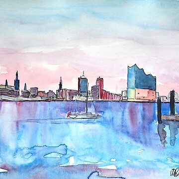 Artwork thumbnail, Hamburg Harbour Skyline And Elbe Philharmonic Hall by artshop77