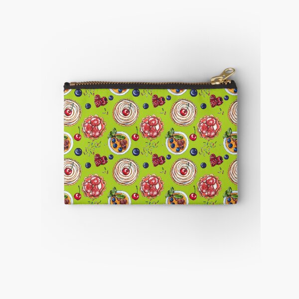 Item preview, Desserts with berries on green - hand-painted watercolor designed and sold by VictoriaKi.