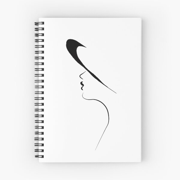 Artikelvorschau, Frau in einem Hut - Fashion Line Art Zeichnung entworfen und verkauft von Melody Watson.