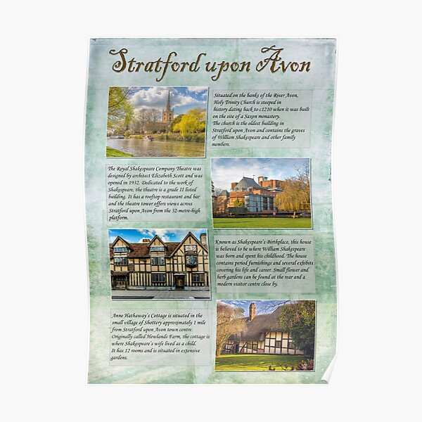Stratford upon Avon Storyboard Poster Poster