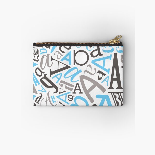 Item preview, Letter Aa in Mixed Fonts : Baby Blue / Grey designed and sold by scribblewit.