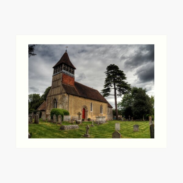the Church at Martyr Worthy, Hampshire Art Print