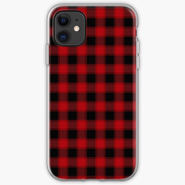Red and Black Plaid Pattern iPhone Soft Case