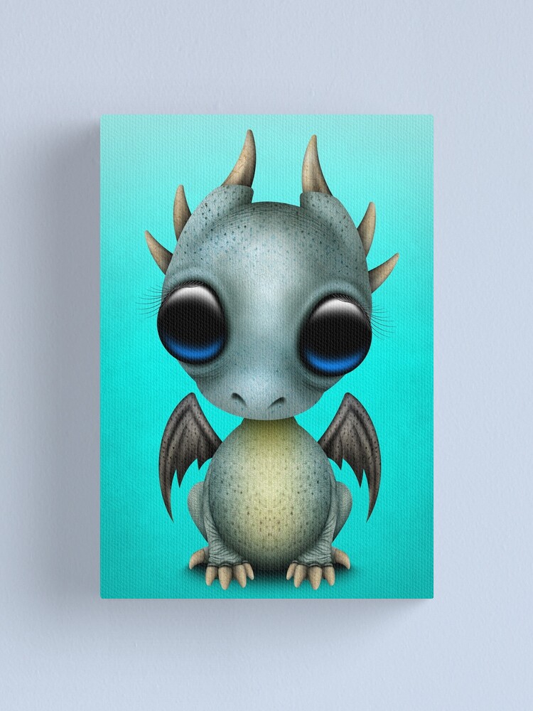 Impression Sur Toile Joli Bebe Dragon Bleu Par Jeffbartels Redbubble