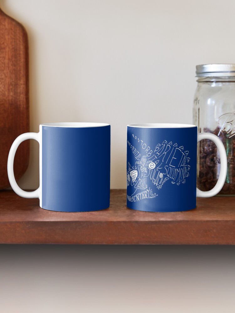 Alternate view of Monocolor Calligram Triceratops Skull Mug