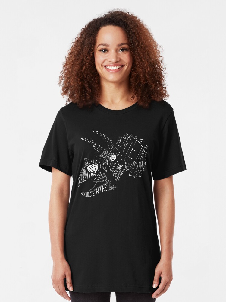 Alternate view of Monocolor Calligram Triceratops Skull Slim Fit T-Shirt