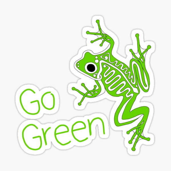 Frog - Go Green Sticker