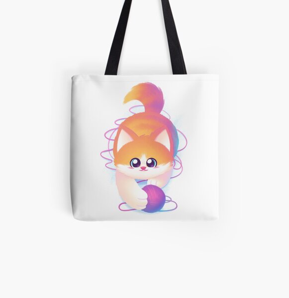 Kitten Curiosity All Over Print Tote Bag