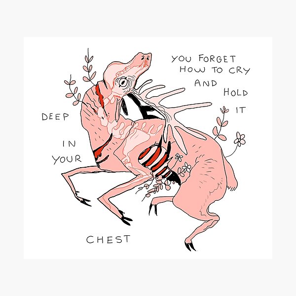 YOU FORGET HOW TO CRY AND HOLD IT DEEP IN YOUR CHEST Photographic Print