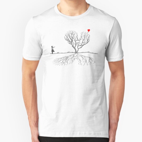 Banksy Heart Tree Slim Fit T-Shirt