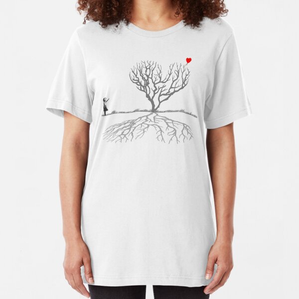 Banksy Heart Tree Slim Fit T-Shirt