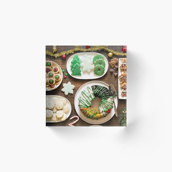 Christmas Holiday Dessert Spread Acrylic Block