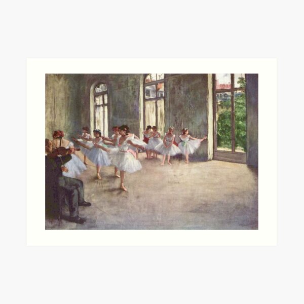 Edgar Degas French Impressionism Oil Painting Ballerinas Rehearsing Dancing Art Print