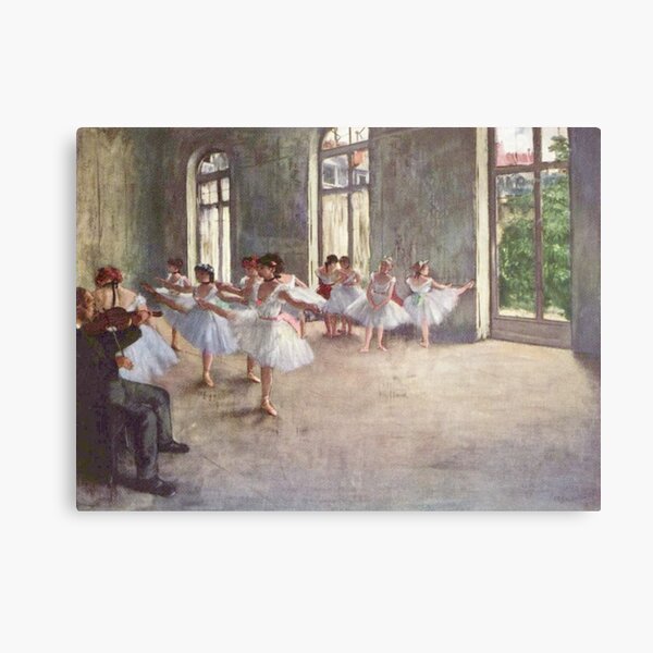Edgar Degas French Impressionism Oil Painting Ballerinas Rehearsing Dancing Metal Print