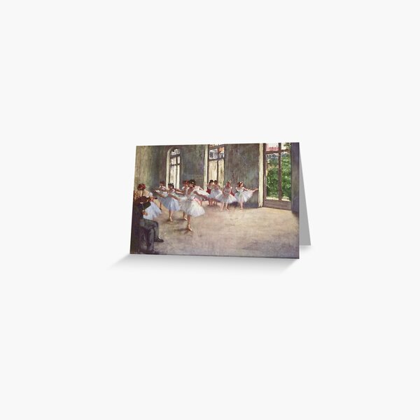 Edgar Degas French Impressionism Oil Painting Ballerinas Rehearsing Dancing Greeting Card