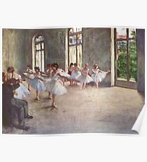 Edgar Degas French Impressionism Oil Painting Ballerinas Rehearsing Dancing Poster