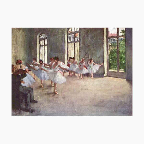Edgar Degas French Impressionism Oil Painting Ballerinas Rehearsing Dancing Photographic Print