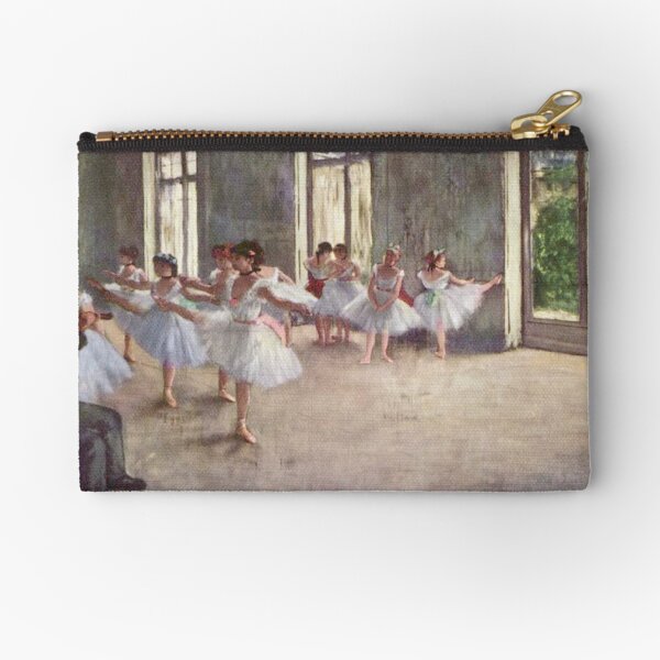 Edgar Degas French Impressionism Oil Painting Ballerinas Rehearsing Dancing Zipper Pouch