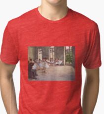 Edgar Degas French Impressionism Oil Painting Ballerinas Rehearsing Dancing Tri-blend T-Shirt