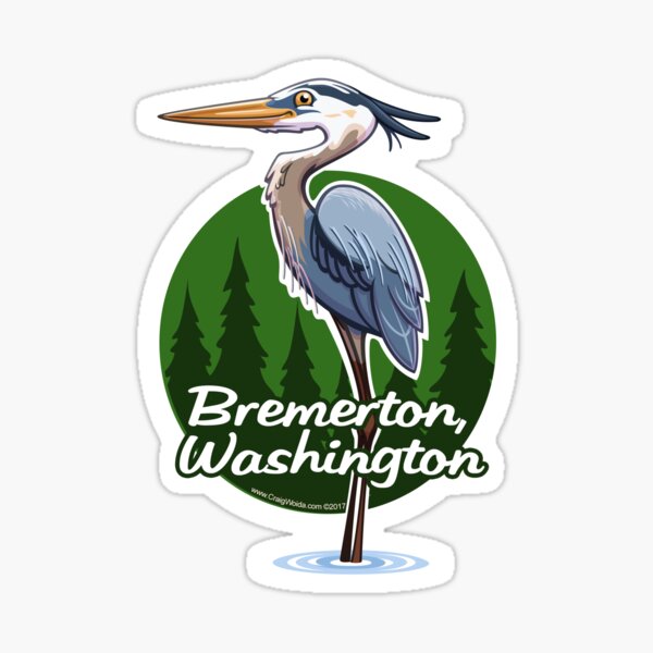 Item preview, Great Blue Heron, Bremerton, Washington designed and sold by CraigWoida.