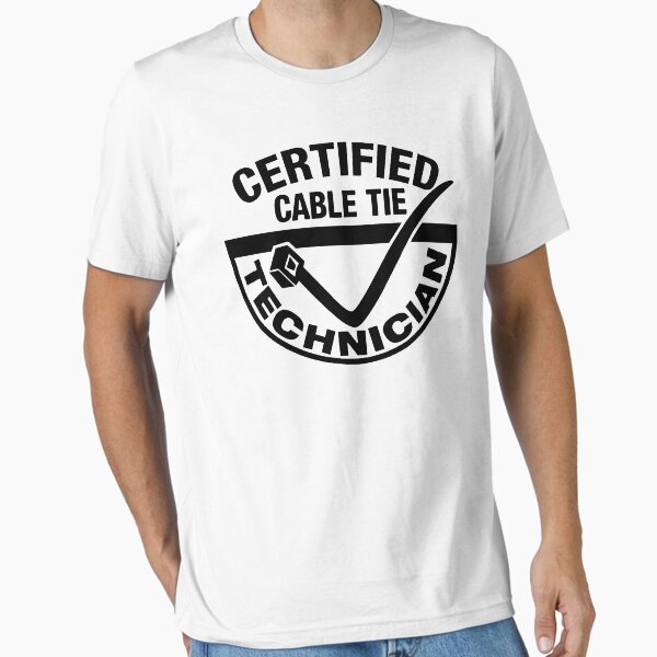 Vista previa del artículo con la obra «Técnico certificado en atadura de cables», diseñado y vendido por Logan Stevens.