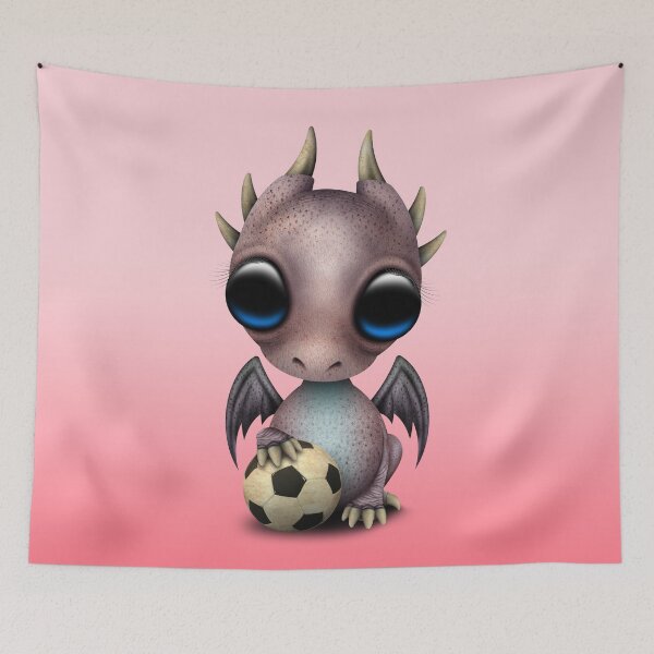 Item preview, Cute Baby Dragon With Football Soccer Ball designed and sold by JeffBartels.